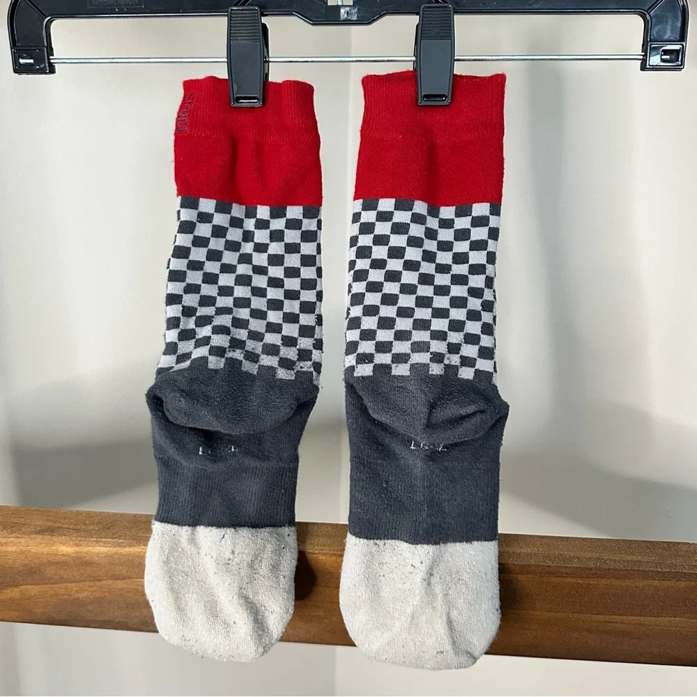 Stance Red Black Gray White Checkerboard Crew Socks